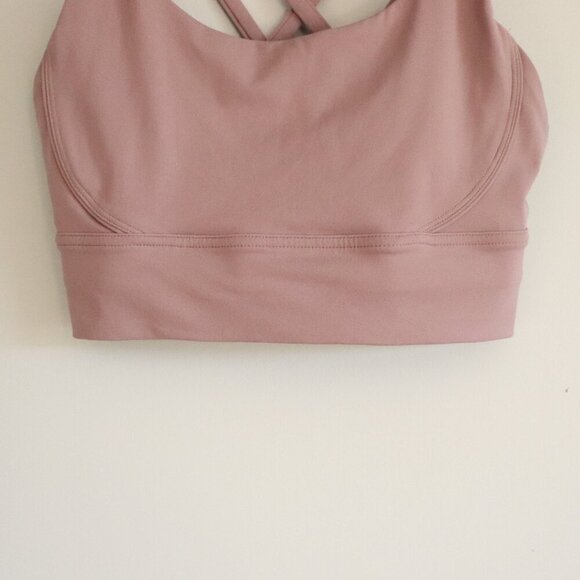 Grace Form Women's Pink Small Strappy Criss Cross Stretch Activewear Sports Bra - Picture 6 of 8